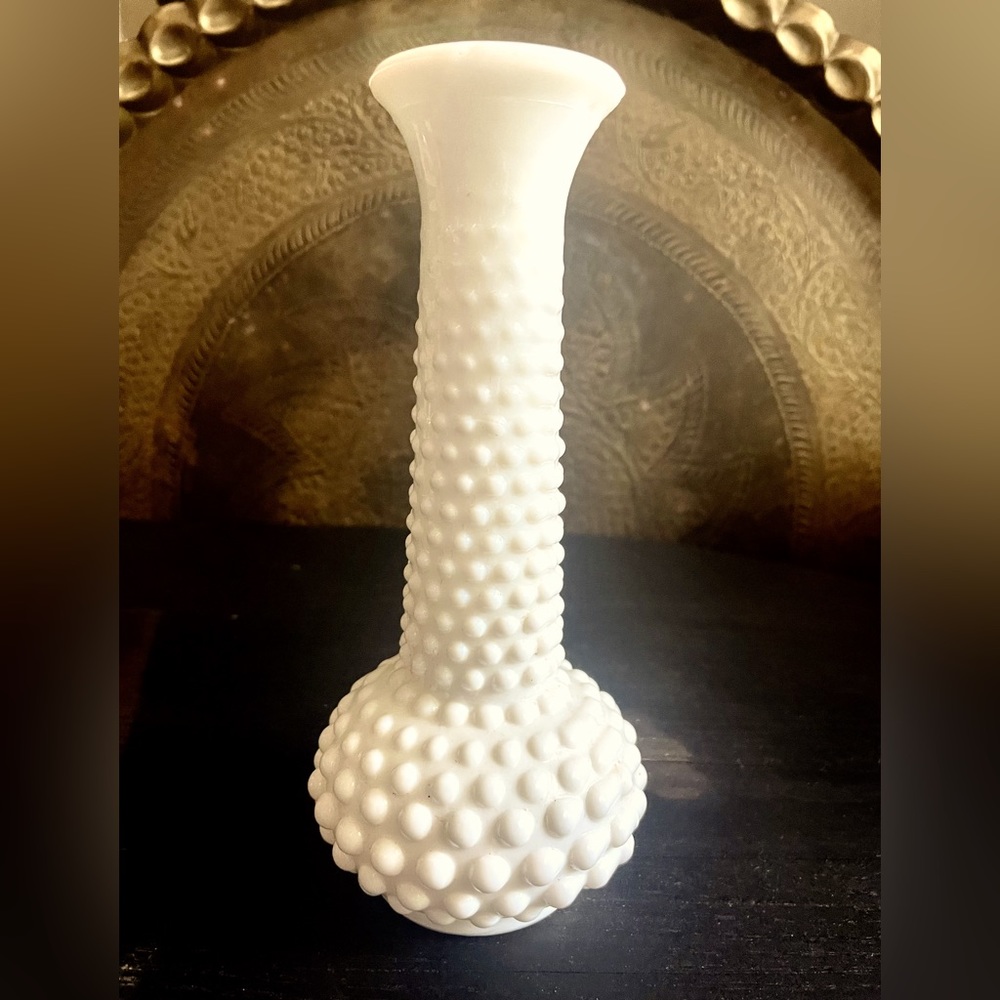 Milk Glass Hobnail Vase